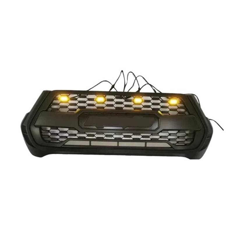 Modifizierter LED-Frontgrill Kompatibel for Toyota Hilux Revo 2021 2022 Frontstoßstangenmaske Mesh Racing Grills Auto Obergitter Kühlergrill(With Iight) von HTAQYU