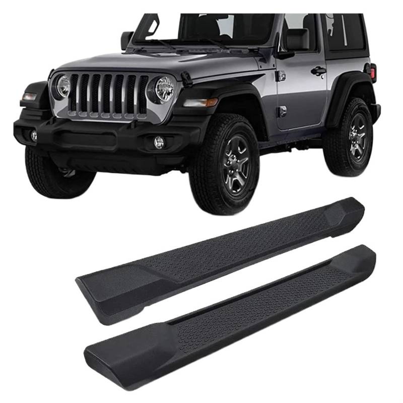 Offroad Auto Trittbrett Seite Schritt Pedal Nerf Bar Kompatibel for Jeep Wrangler JL JLU 2Tür 2018-2023 von HTAQYU