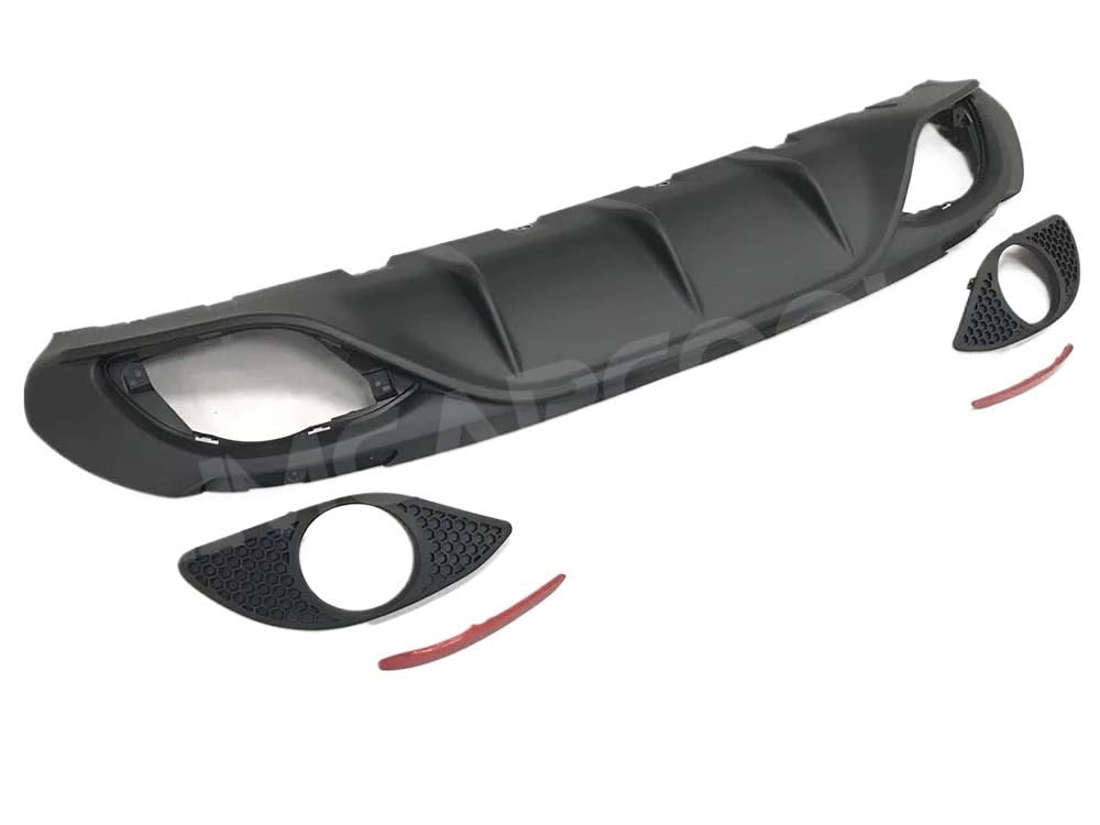 PP Auto Heckstoßstangenlippendiffusor mit Auspuffspitzen for Alfa Romeo Giulia Standard 2016-2019 Stoßstangenschutz reflektierende Sportversion(Without Exhaust) von HTAQYU