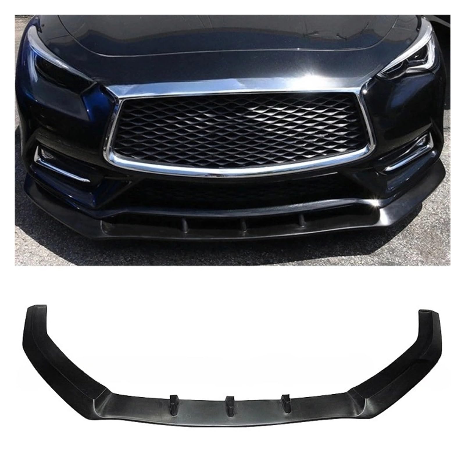 PU-Material Frontlippe Stoßstange Spoiler Schürze Kompatibel for Infiniti Q60 Q60S 2017 bis von HTAQYU