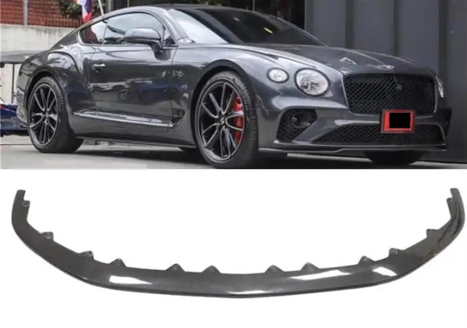 Real Carbon Fiber Auto Front Stoßstange Lip Spoiler Splitter Schürzen Abdeckung Kompatibel for Bentley Continental GT W12 2018 2019 2020 2021 2022 +(Carbon Fiber1) von HTAQYU