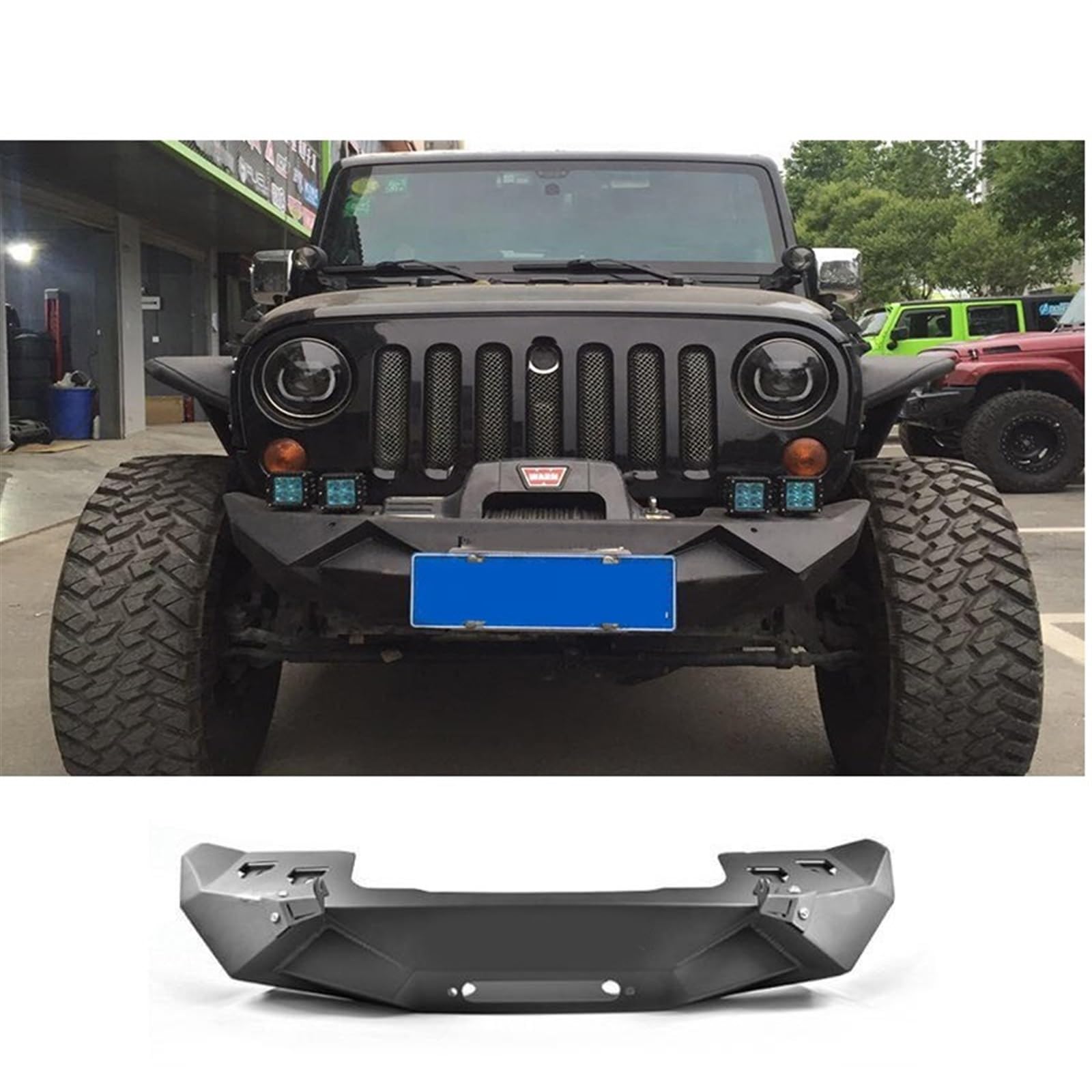 Vorderen und Hinteren Stoßfänger Anzug Kompatibel for Jeep Wrangler 2007-2017 JK Carn Auto Teil Ändern Stahl(Rear Bumper) von HTAQYU