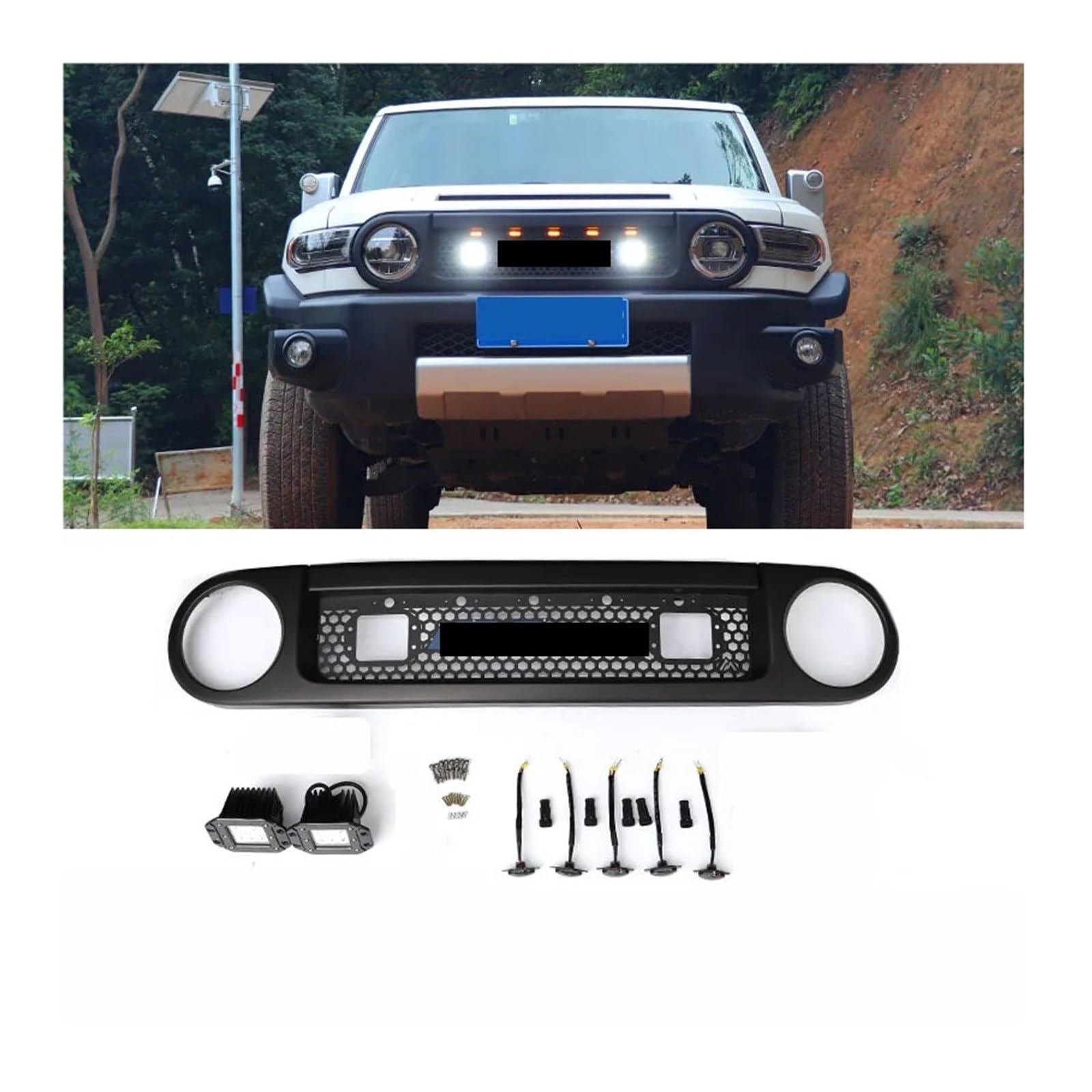 for 2007-2023 Kompatibel for Toyota FJ Cruiser Grill zubehör Front Grille Grille fj Cruiser Grill personalisierte Grille änderung(Blue Label) von HTAQYU