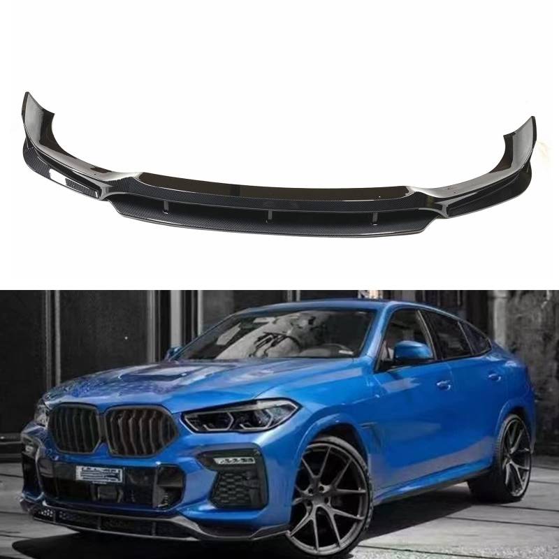 HTBH Front Spoiler Lippe Ansatz Stoßstange passend für BMW X6 G06 M Sport 2020 2021 2022, ABS Spoiler vorn Frontspoiler Tuning Lippe, Autoteile Frontspoiler Sport-Performance von HTBH