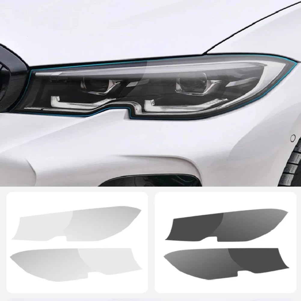 Autoscheinwerfer Schutzfolie Schwarz Tönung Wrap Vinyl Transparent TPU Säulenaufkleber, Für BMW 3er G20 G21 2019-2021 von HTDVIG