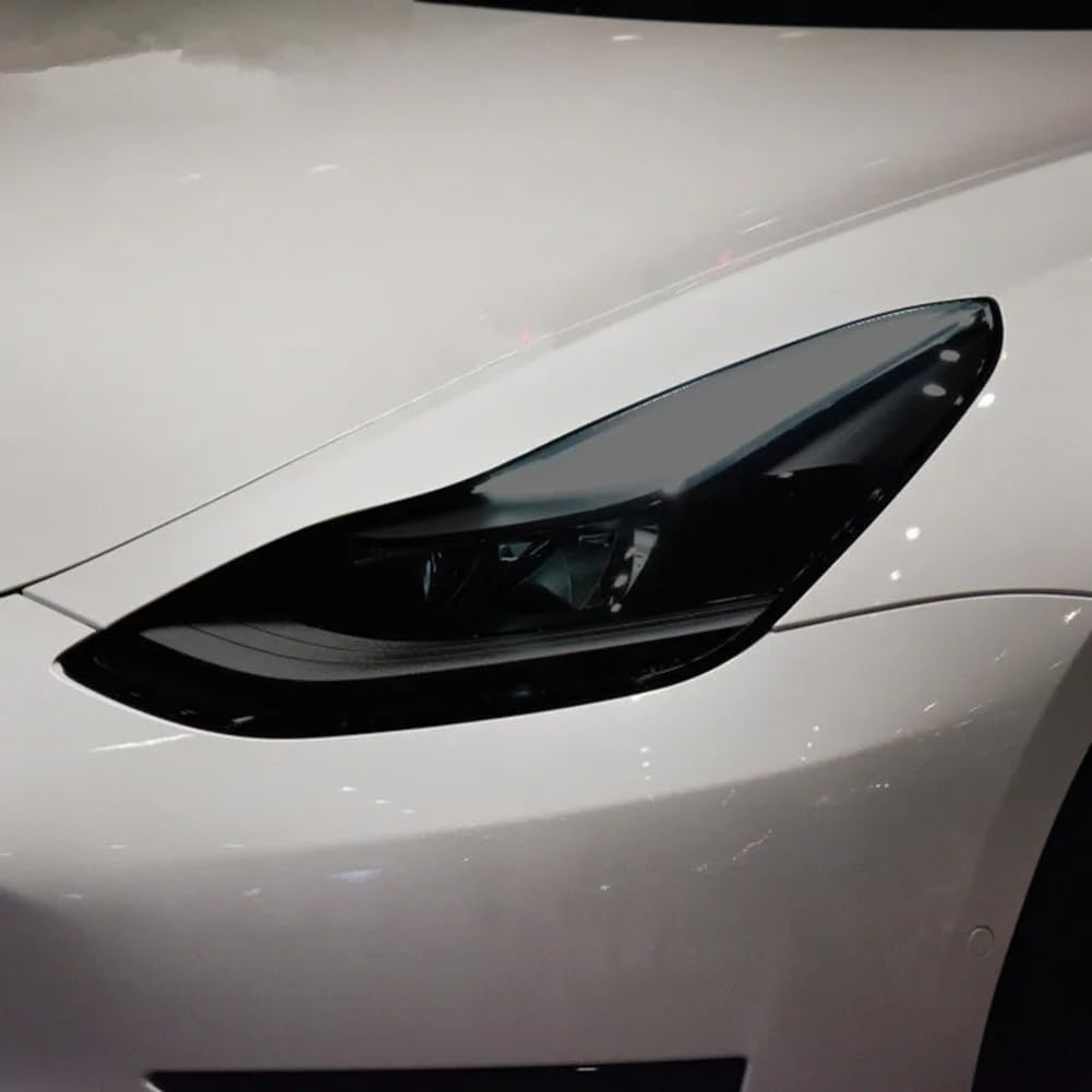 Paar, für Tesla Model 3 XYS Auto TPU Frontscheinwerfer Tönung Schwarz Schutzfolie Transparent Aufkleber Reparatur Vorgeschnittenes Zubehör von HTDVIG