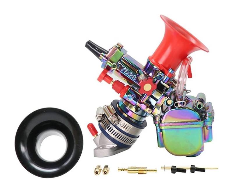 Vergaser Für Yoshimura YD-MJN28 YD-MJN30 Dual Stack Vergaser Power Up Kit Für Monkey ATV Quad Go Kart Motorrad Vergaser Vergaser Carb Vergaser Carburetor(28mm Colorful) von HTGMTGPACC