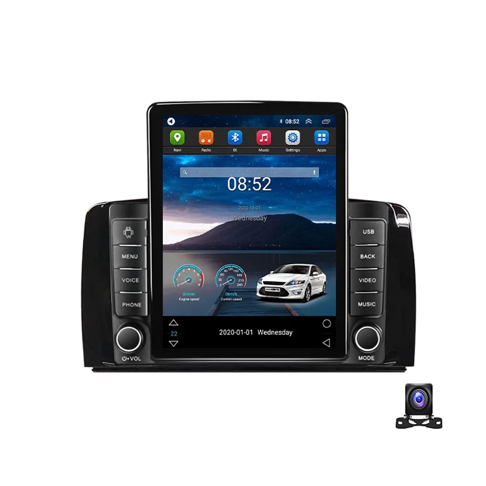 HTNEEGIE Android 13 Autoradio Bluetooth 2 Din Mit 9.7 Zoll Bildschirm Kompatibel mit Benz R Class R300/R350/R280/R320 Mit Navi Multimedia MP5 Player Mit AHD Rückfahrkamera/RDS/DSP/Car-Play,Ts400 von HTNEEGIE