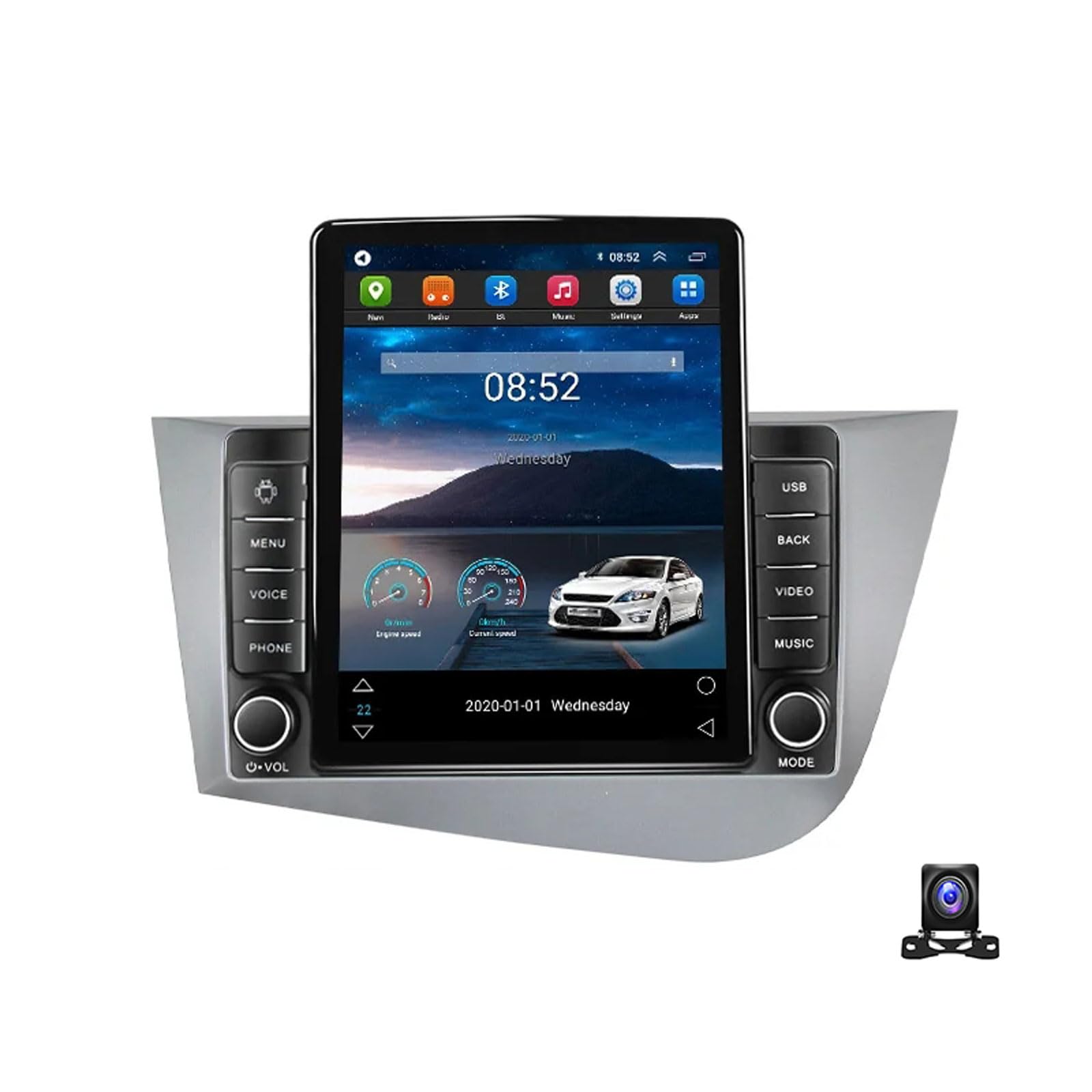 HTNEEGIE Android 13 Autoradio Bluetooth 2 Din Mit 9.7 Zoll Bildschirm Kompatibel mit Seat Leon 2 2005~2012 Mit Navi Multimedia MP5 Player Mit AHD Rückfahrkamera/RDS/DSP/Car-Play,TS100 von HTNEEGIE