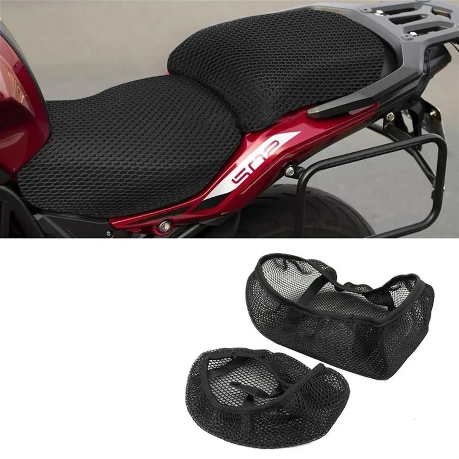 Atmungsaktives Und Wasserdichtes Sitzkissen, Rutschfester 3D-Mesh-Sitzbezug Für Motorrad, Für Benelli TRK502 TRK 502 von HTRHHNF