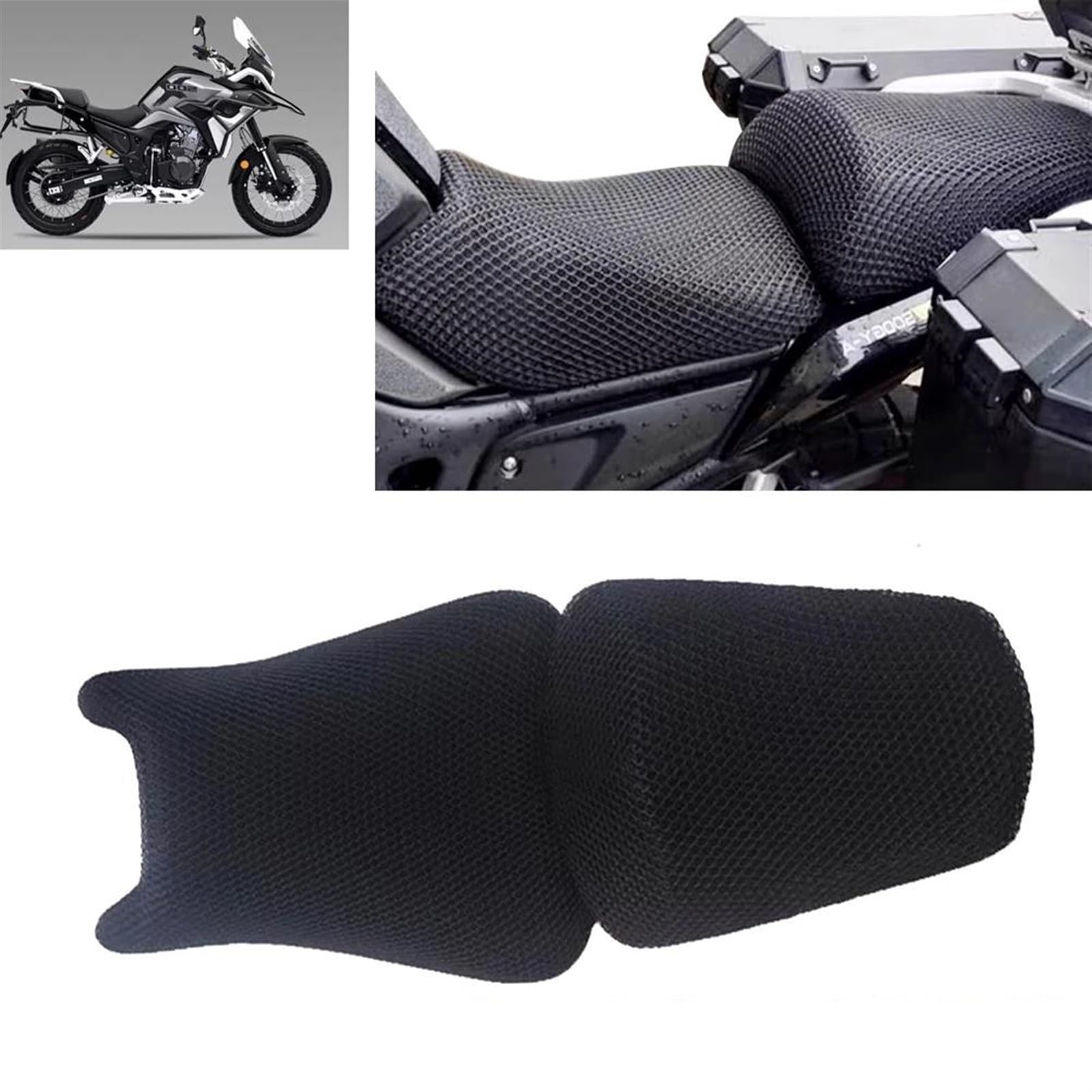 HTRHHNF Für Colove KY500X/Excelle 500X Motorrad Atmungsaktive Sitzkissen Abdeckung Protector Schutz 3D Sonnenschutz Mesh Pad Schutz von HTRHHNF