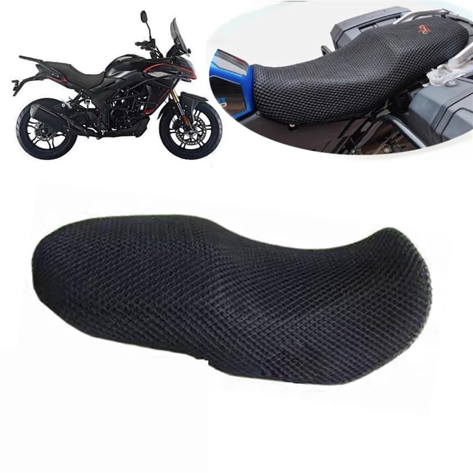 HTRHHNF Motorrad Atmungsaktive Sitzkissen Abdeckung Protector Schutz 3D Sonnenschutz Mesh Pad Schutz Für Loncin VOGE 300DS 300 DS von HTRHHNF