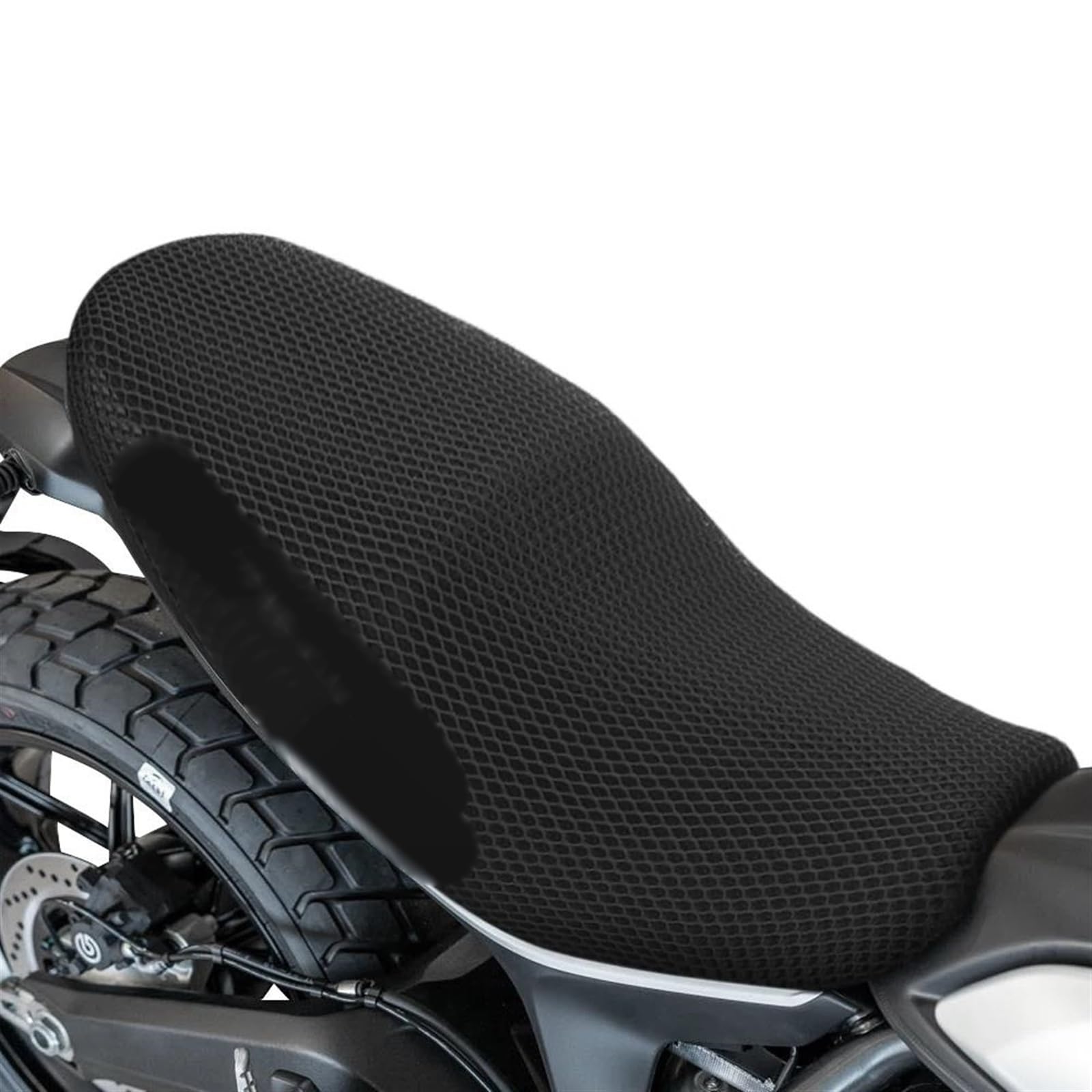 HTRHHNF Motorradzubehör Anti-Rutsch-Sitzbezug Aus 3D-Mesh-Gewebe, Atmungsaktives, Wasserdichtes Kissen Für Ducati Scrambler 800 Scrambler800 von HTRHHNF