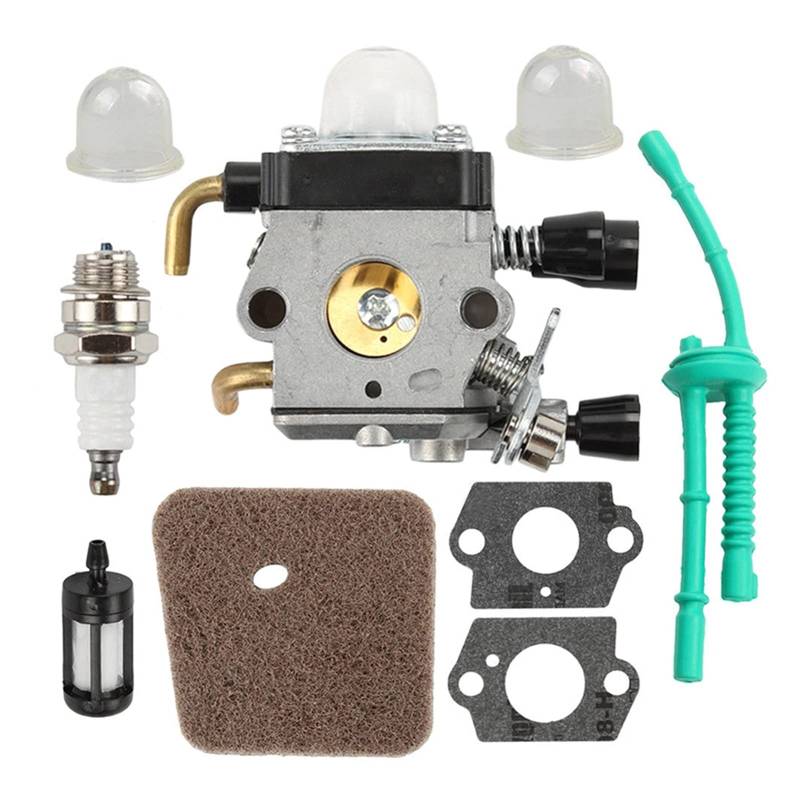 HTRJAPL 1 Satz von Vergaser Kit Ersatzzubehörteil Teilen Luftbrennstofffilterdichtung carb kompatibel for STIHL FS38 FS45 FS46 FS55 KM55 FS85 Vergaser von HTRJAPL