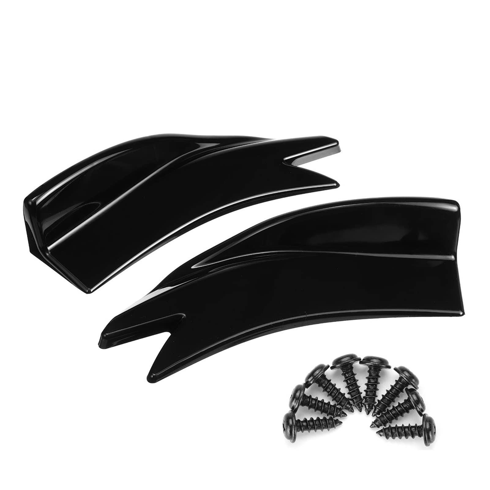 HTRJAPL 2 STÜCKE Universal Glanz Schwarz Auto Heckschuhe Spoiler Canards Flossen Anti-Crash Diffusor Lip Wickel Winkel Splitter Schutzschutz Kotflügel(27cm) von HTRJAPL