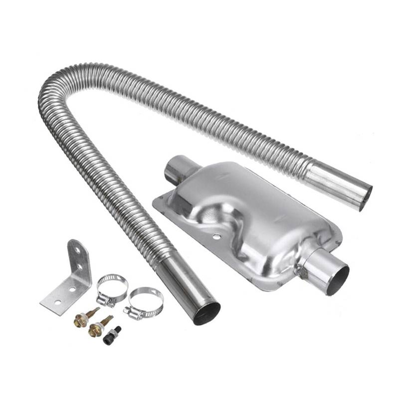 HTRJAPL Silber Edelstahl Auto Air Dieselheizung Auspuffrohr Schalldämpfer Parkschaltleiter Kit Heizungsteile und Zubehör von HTRJAPL