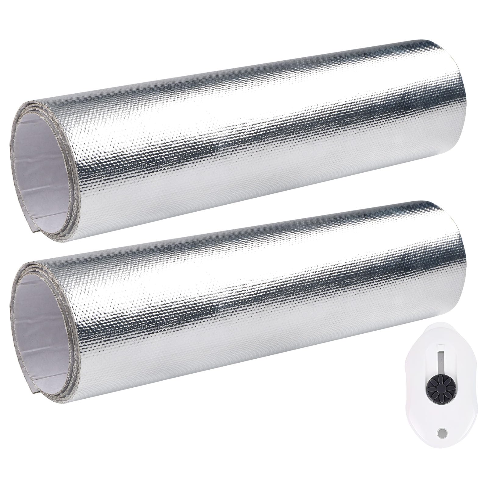 HTTYHT 2 Stück Hitzeschutz Aluminium Platte 1 mm dick Kleberücken Aluminium Glasfaserblatt Praktische Hitzeschild 30 x 100 cm Aluminisierte Hitzeschutzmatte Thermische Barriere Hitzebeständig 1000 °C von HTTYHT