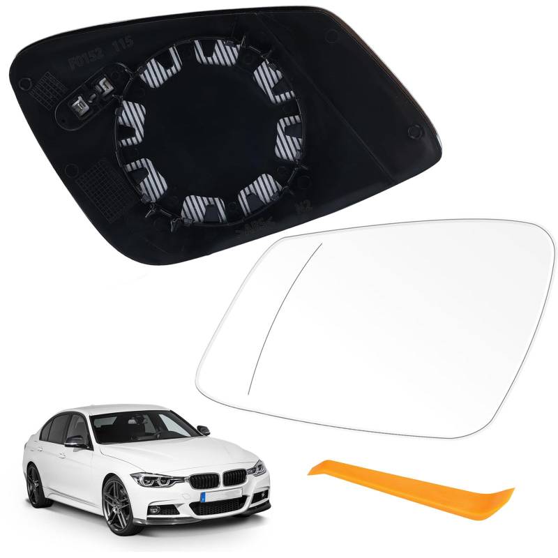 Spiegelglas Ersatz für BMW F01 F07 F10 F11 F20 F21 F22 F30 F31 F32 F34 F36 i3 beheizbar Ersatzspiegelglas Fahrerseite Außenspiegel Rückspiegelglas Seitenspiegelglas (Links) von HTTYHT