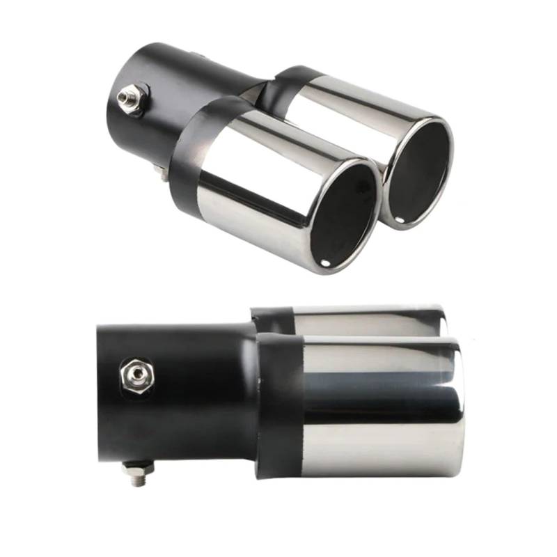 1 Stücke Universal Rohr Tipps Auto Zubehör Auto Dual Outlet Auspuff Tip Muffler Schwanz Doppel Rohr Edelstahl Auspuff Tipps(2) von HTUHBCX