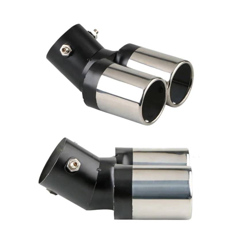 1 Stücke Universal Rohr Tipps Auto Zubehör Auto Dual Outlet Auspuff Tip Muffler Schwanz Doppel Rohr Edelstahl Auspuff Tipps(3) von HTUHBCX