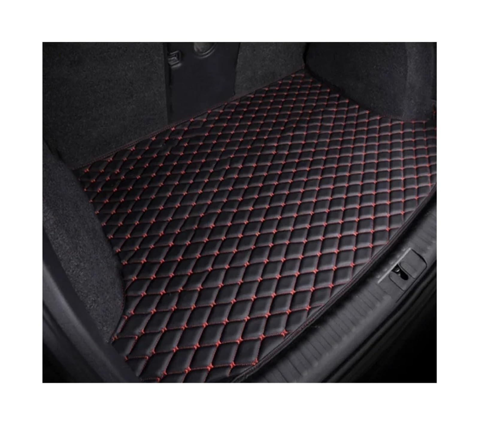 Auto Kofferraummatte Für Hyundai Für Elantra Für Avante I30 CN7 2021 2022 2023 2024 Kofferraum Matte Hinten Fracht Tablett Zubehör Kofferraum Schutzmatte(Black Red) von HTUHBCX