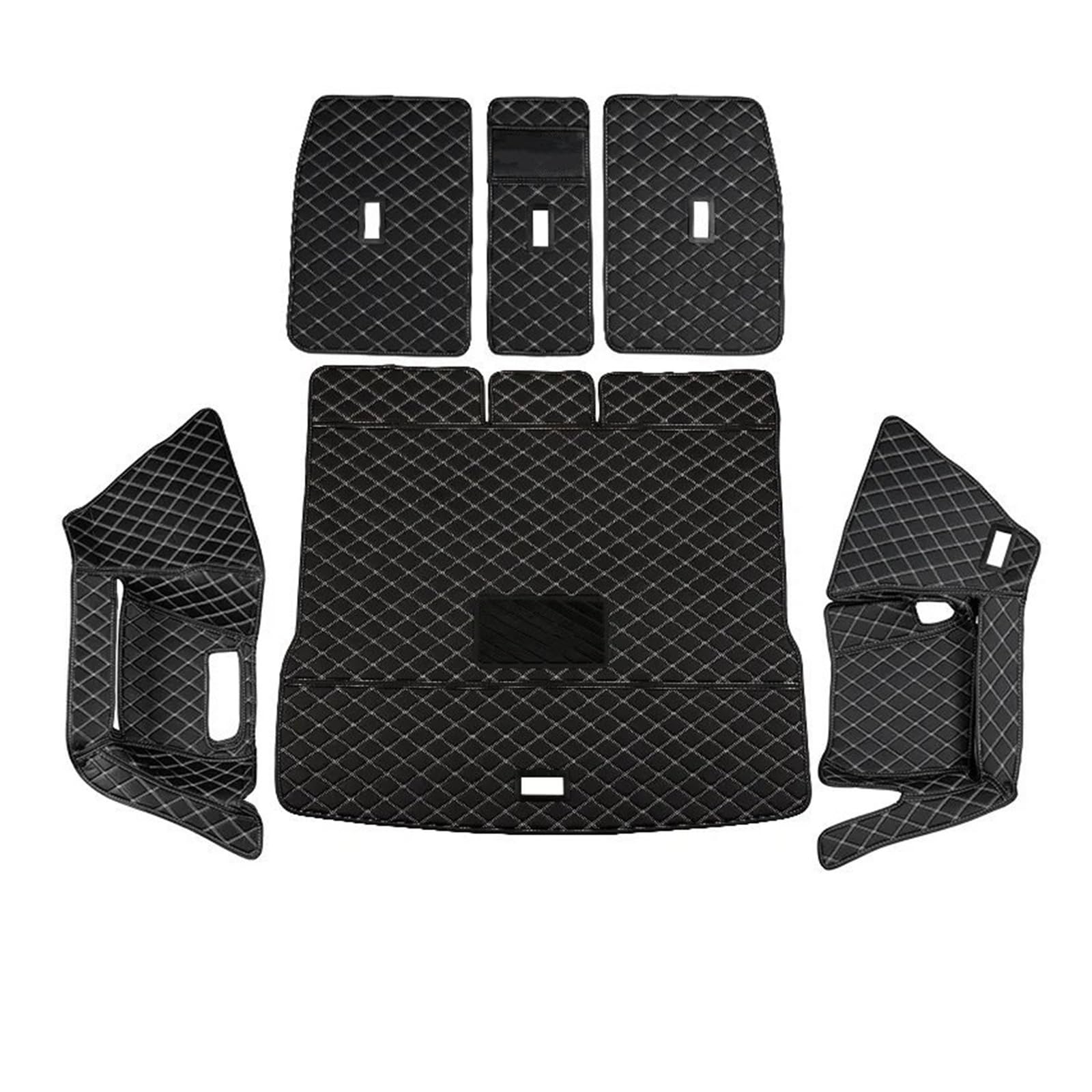 Auto Kofferraummatte Für X1 2016-On Kofferraummatte Leder Boden Kofferraum Teppiche Cargo Liner Zubehör Kofferraum Schutzmatte(6pcs) von HTUHBCX