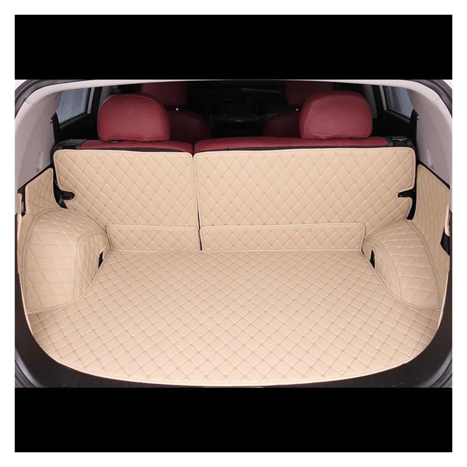 Kofferraumwanne Teppich Auto Nach Stamm Matte F&it Auto Cargo-Liner Auto Boot Teppich Zubehör Für S&Koda Für Enyaq Für I&V 2021 2022 2023 Laderaumwanne(Beige) von HTUHBCX