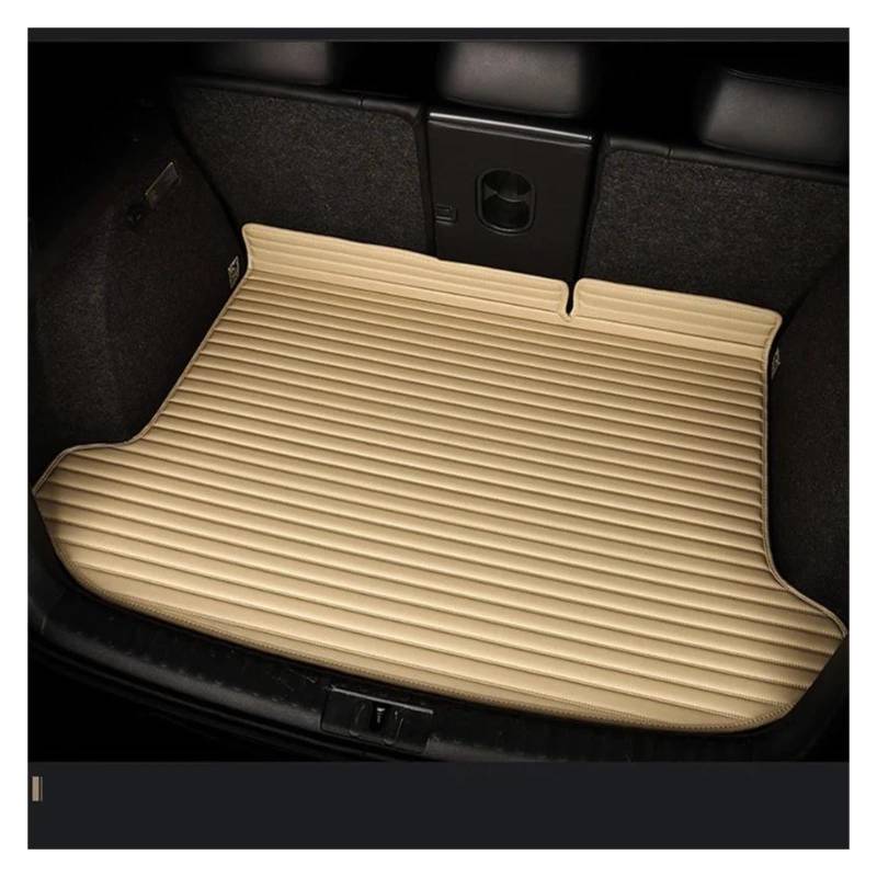 Kofferraumwanne Teppich Für X5 E53 E70 F15 G05 Kofferraum Matte Gestreiftes Pu-Leder Benutzerdefinierte Vollständige Abdeckung Auto Waren Innen Laderaumwanne(Beige) von HTUHBCX