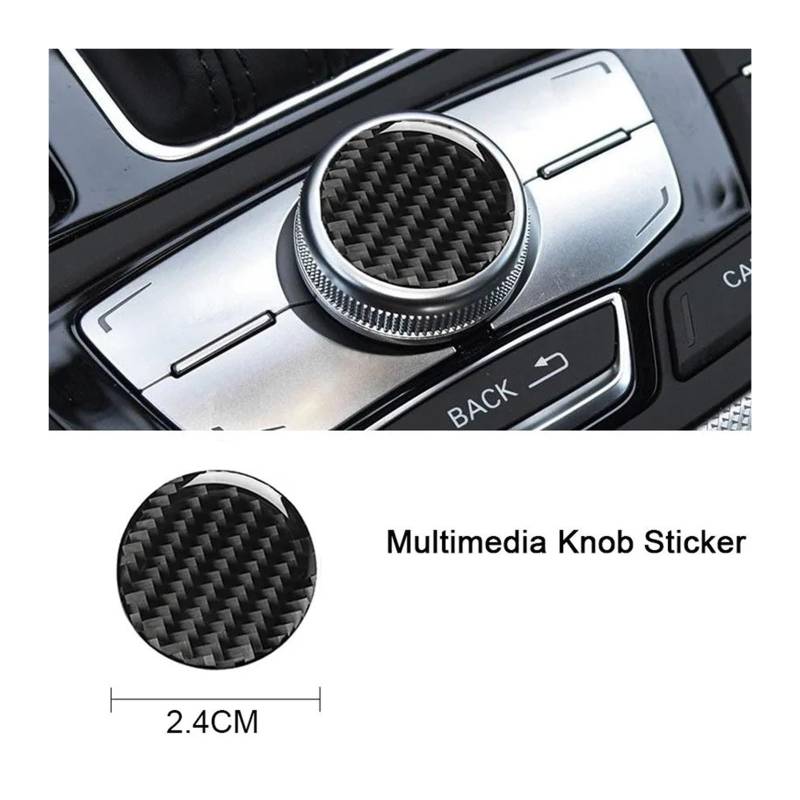 Mittelkonsole Trim Für A4 B9 A5 A6 C7 A3 2012 2013 2014 2015 2016 2017 2018 2019 Carbon Fiber Auto Multimedia Knopf Aufkleber Zentrale Steuerung Aufkleber Decor Control Panel Trim(24mm For A6 C7 12-18 von HTUHBCX