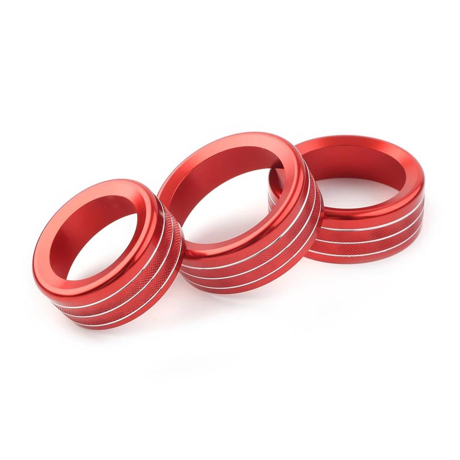 Rahmen Trim Aufkleber 3Pcs Für Alfa Für Romeo Für Giulia Für Stelvio 2017 2018 2019 2020 Auto Zentrale Steuerung AC Abdeckung Trim Klimaanlage Schalter Knopf Ring Auto Innenraum Rahmen(Red) von HTUHBCX