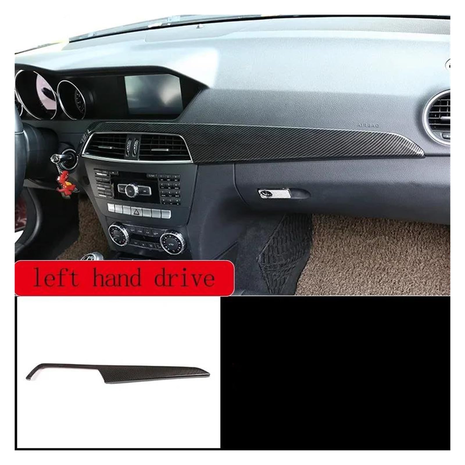 Rahmen Trim Aufkleber Auto Konsole Panel Rahmen Abdeckung Trim Rahmen Trim Innen Aufkleber Für C Klasse C180 C200 W204 2010 2012 2013 2011 2007 2008 2009 Auto Innenraum Rahmen(19 for LHD) von HTUHBCX