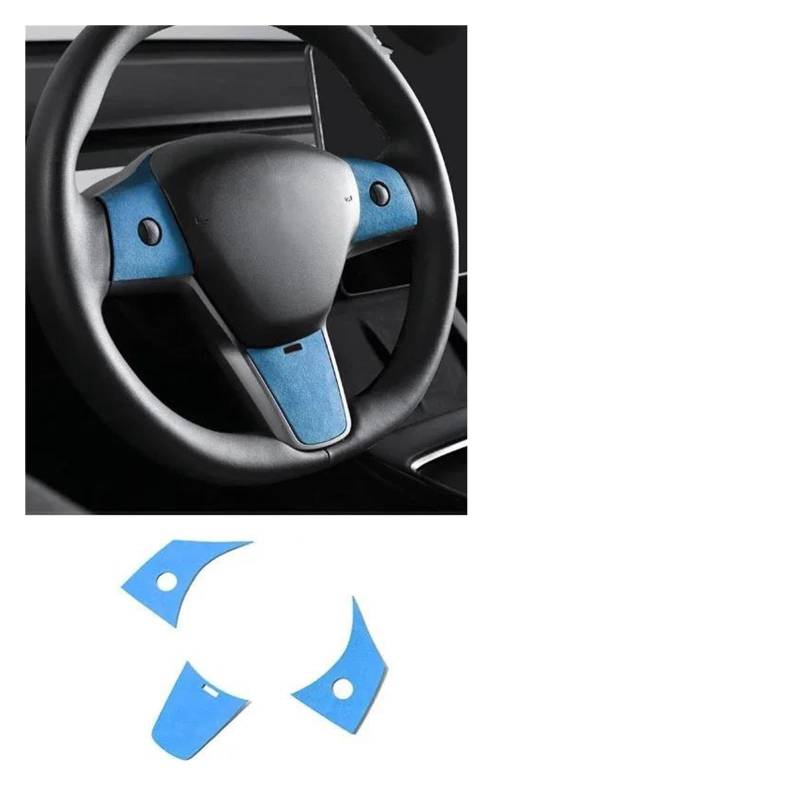 Rahmen Trim Aufkleber Für Tesla Für Modell 3 Für Y 2019 2020 2021 2022 Auto Innen Lenkrad Tasten Panel Trim Aufkleber Tuning Zubehör Auto Innenraum Rahmen(Bl 4175) von HTUHBCX