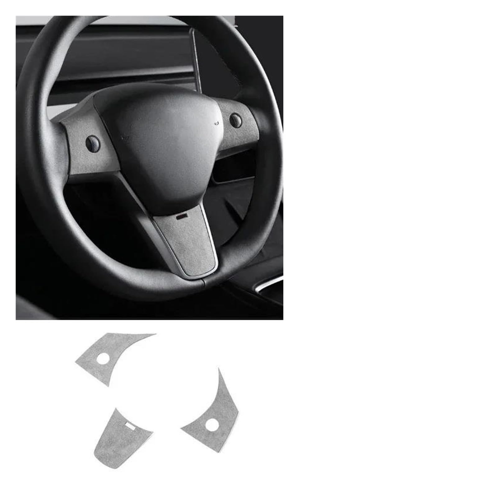 Rahmen Trim Aufkleber Für Tesla Für Modell 3 Für Y 2019 2020 2021 2022 Auto Innen Lenkrad Tasten Panel Trim Aufkleber Tuning Zubehör Auto Innenraum Rahmen(Gray 4078) von HTUHBCX