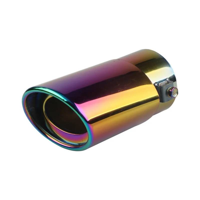 Universal Auto Auspuff Schwanz Trim Aluminium Legierung Spitze Modifikation Teile Auspuff Runde Schwarz Endrohr Schalldämpfer Auspuff(63mm Multicolor) von HTUHBCX