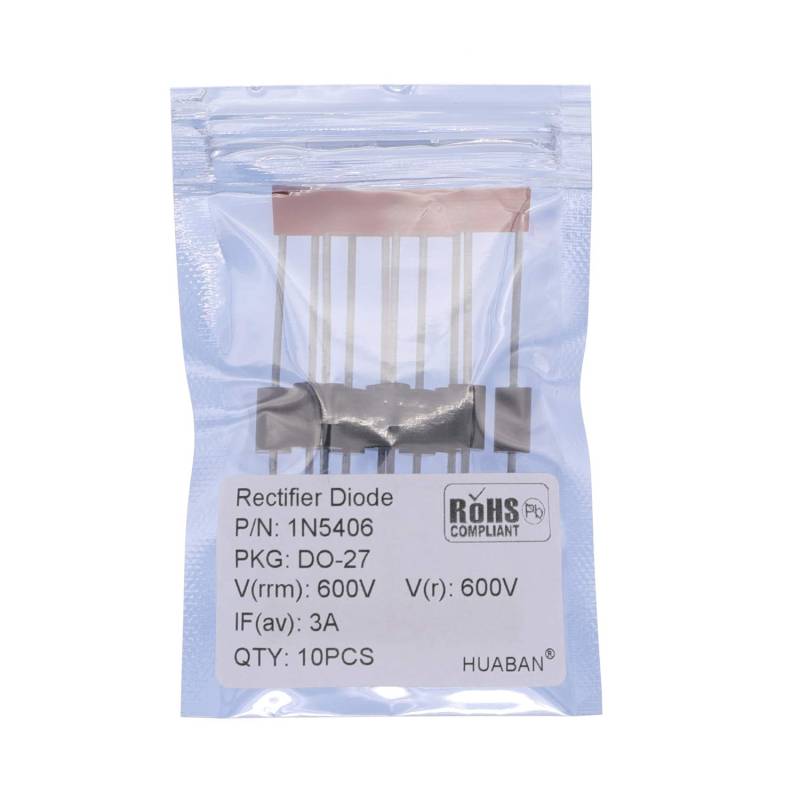 HUABAN 10PCS 1N5406 Rectifier Diode 3A 600V DO-201AD (DO-27) Axial 5406 3 Amp 600 Volt von HUABAN