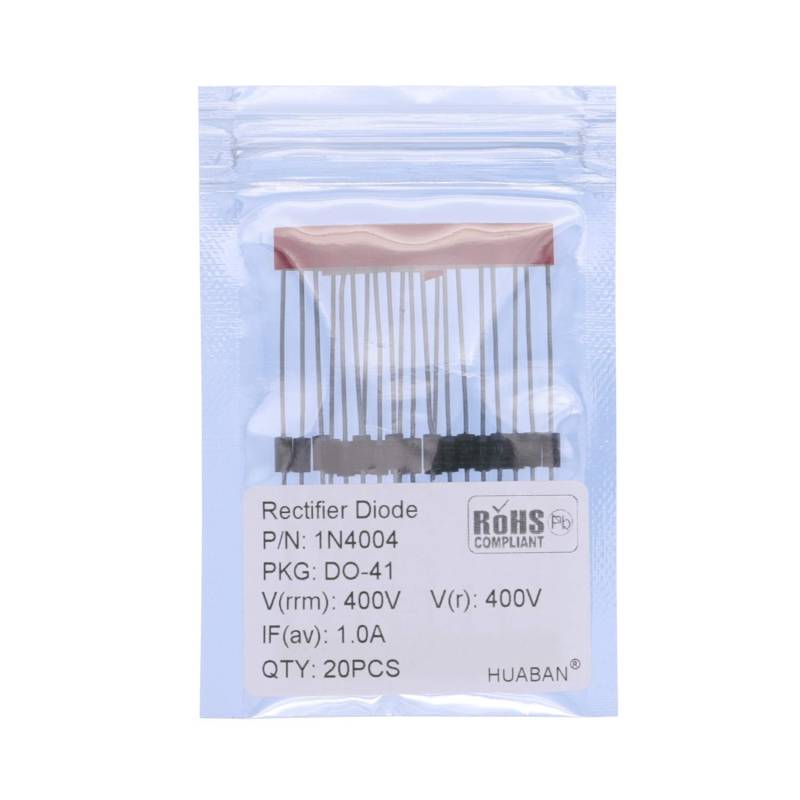 HUABAN 20PCS 1N4004 Rectifier Diode 1A 400V DO-41 (DO-204AL) Axial 4004 1 Amp 400 Volt von HUABAN