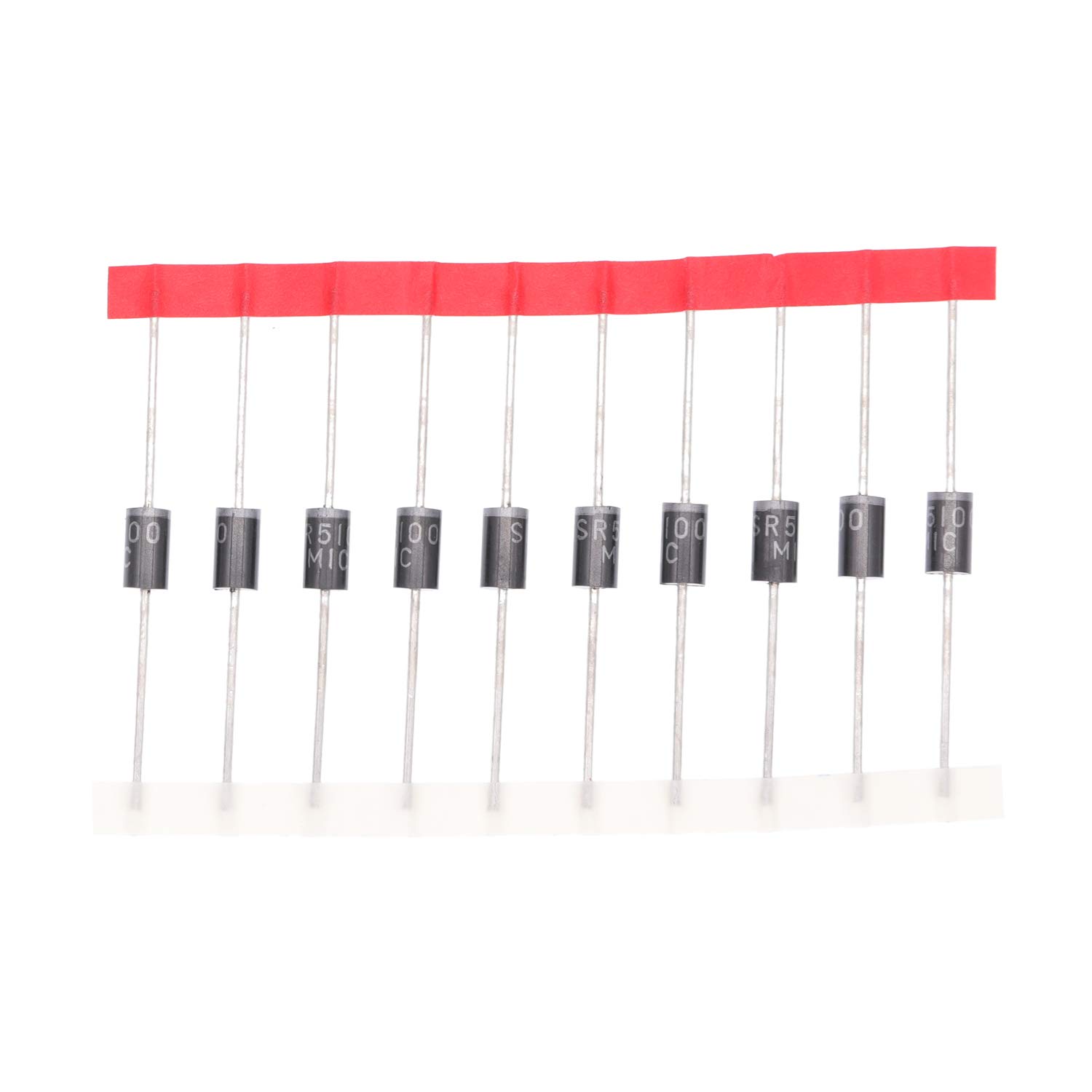 HUABAN 50PCS SR5100 (SB5100) Schottky Barrier Rectifier Diodes 5A 100V DO-201AD (DO-27) Axial 5 Amp 100 Volt von HUABAN