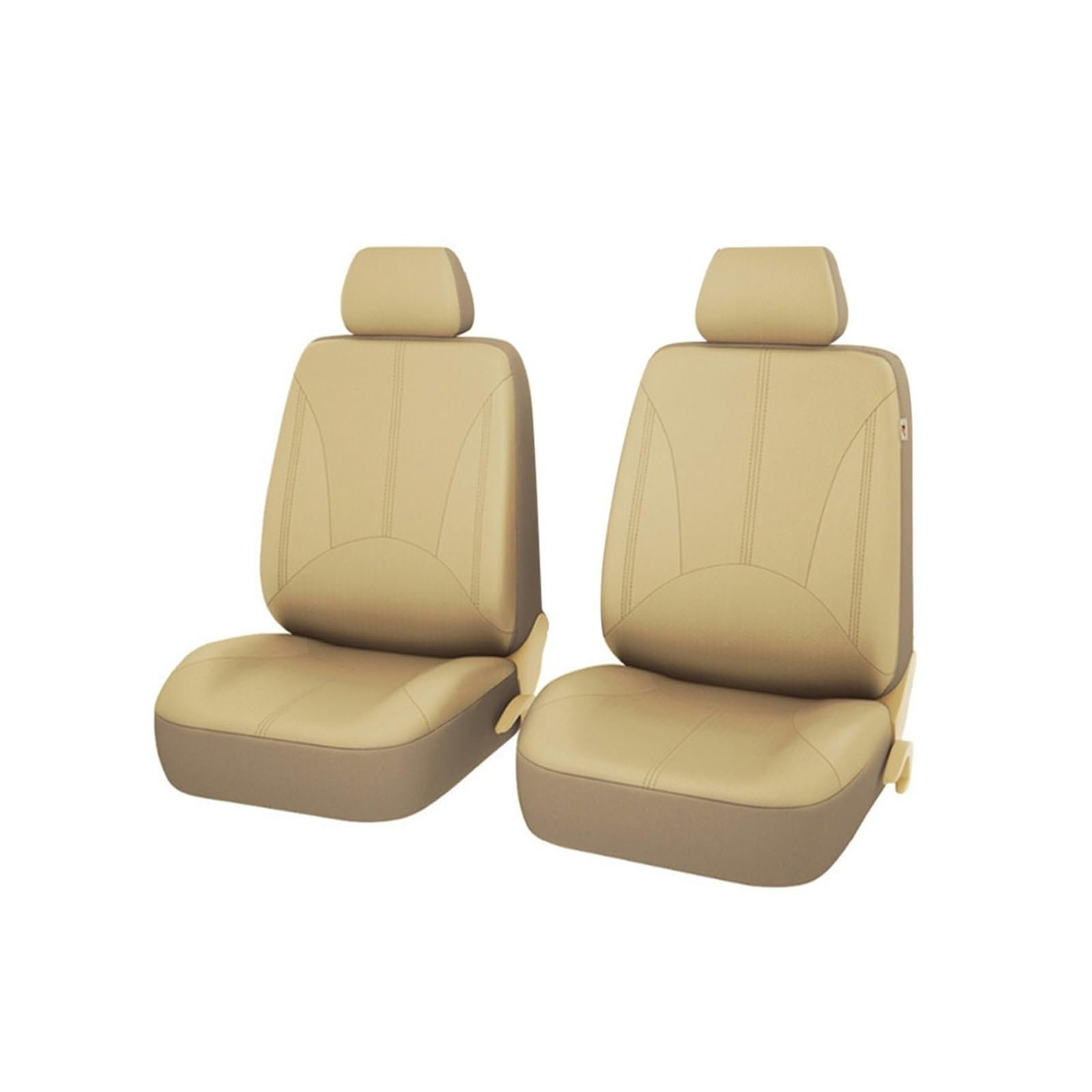 HUANGSHIJUNOUS 9/4-teiliges Autositzbezüge-Set aus atmungsaktivem Leder, Sitzschutz-Set, Auto-Innenausstattung for Autos(4PCS Beige) von HUANGSHIJUNOUS