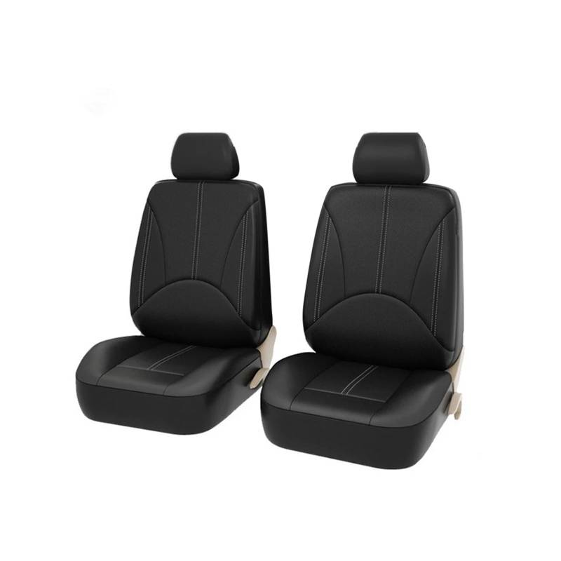 HUANGSHIJUNOUS 9/4-teiliges Autositzbezüge-Set aus atmungsaktivem Leder, Sitzschutz-Set, Auto-Innenausstattung for Autos(4PCS Black) von HUANGSHIJUNOUS