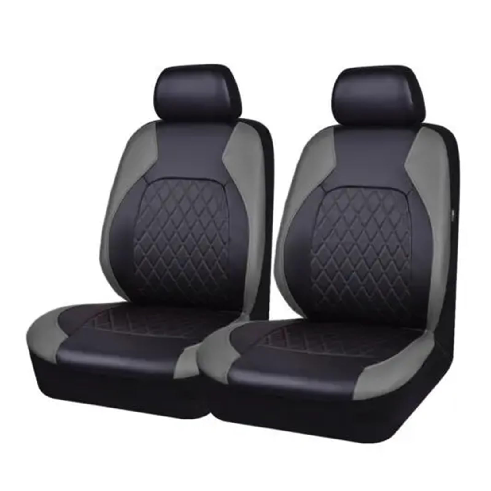 HUANGSHIJUNOUS Auto-Sitzbezug aus PU-Leder, Bequeme Sitzbezüge, Schutz, Auto-Sitzschutz, Innenraumzubehör for alle Jahreszeiten(Grey 4 Sets) von HUANGSHIJUNOUS