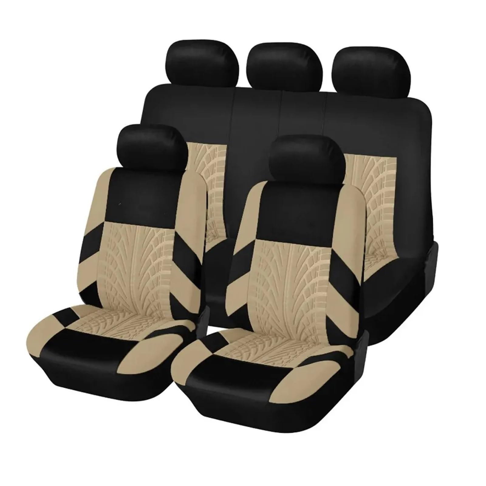 HUANGSHIJUNOUS Autositzbezüge, komplettes Set, Geteilte vordere Rückbank, for Auto, Stoff, SUV, Limousine, Van, Auto-Innenbezüge(Y33376-BEIGE) von HUANGSHIJUNOUS