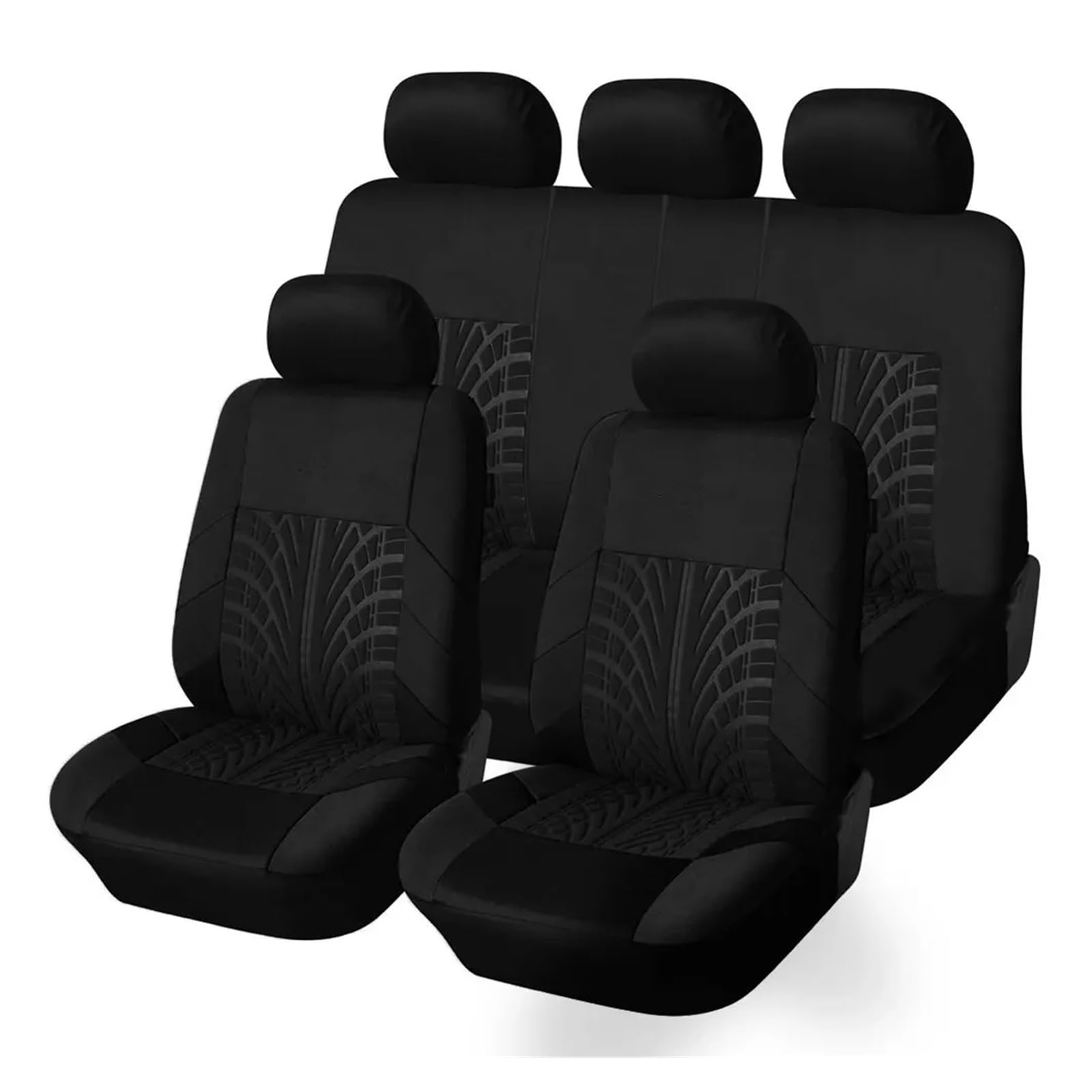 HUANGSHIJUNOUS Autositzbezüge, komplettes Set, Geteilte vordere Rückbank, for Auto, Stoff, SUV, Limousine, Van, Auto-Innenbezüge(Y33376-BLACK) von HUANGSHIJUNOUS