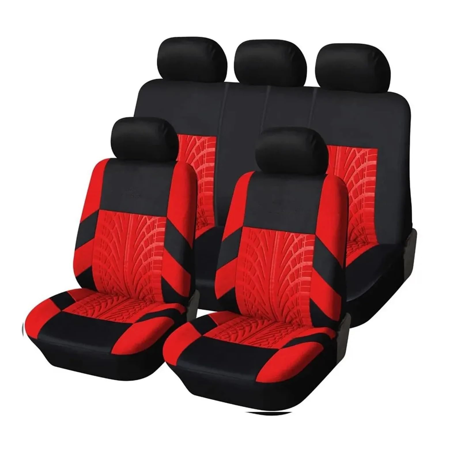 HUANGSHIJUNOUS Autositzbezüge, komplettes Set, Geteilte vordere Rückbank, for Auto, Stoff, SUV, Limousine, Van, Auto-Innenbezüge(Y33376-RED) von HUANGSHIJUNOUS