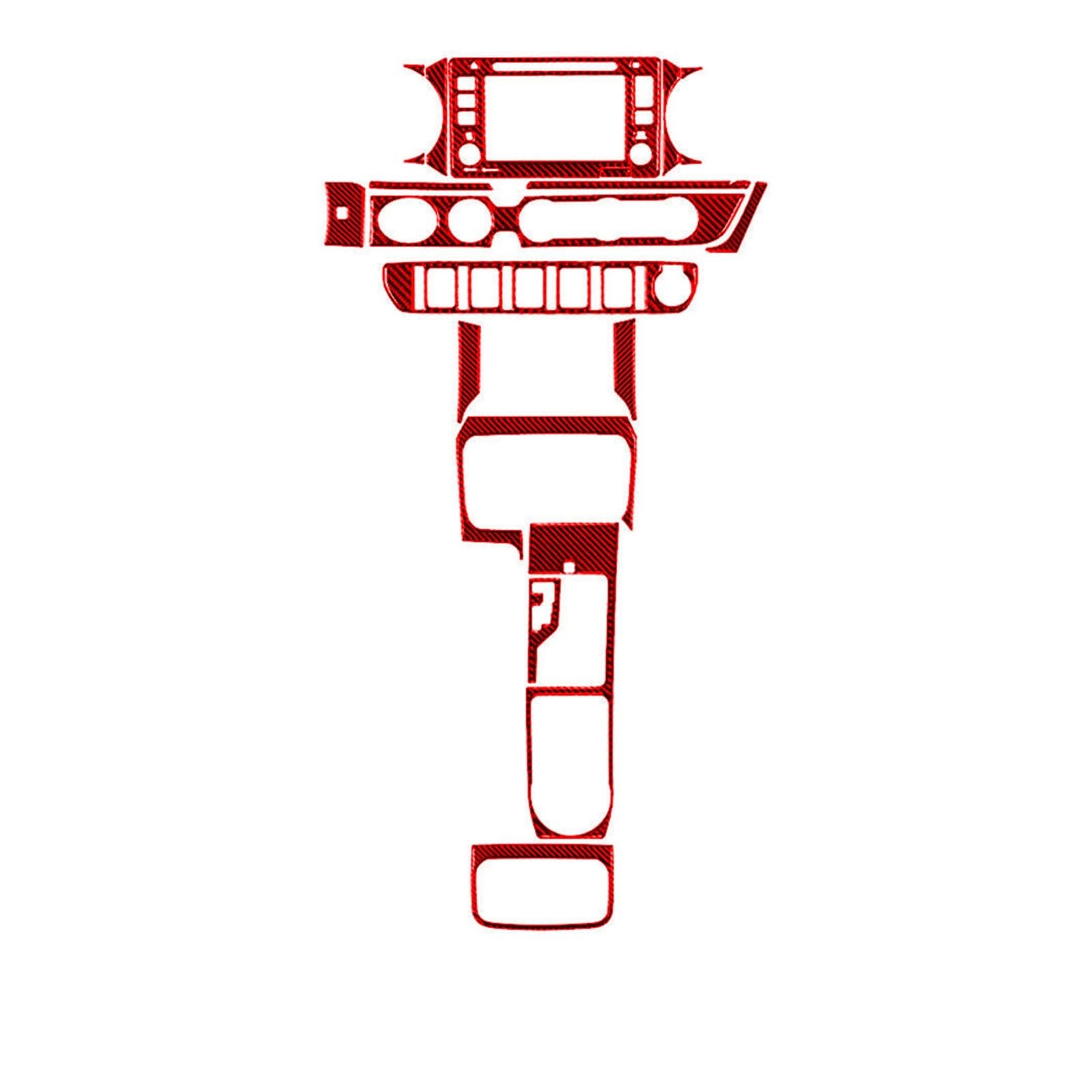 Innenzubehör 20 Stücke Auto Carbon Look Interior Center Konsole Abdeckung Trim Rot Für Tacoma Double CAB 2016 2017 2018 2019 2020 2021 2022 von HUANTY