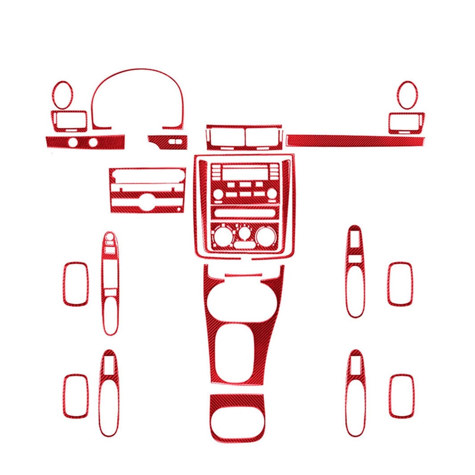 Innenzubehör 26-teiliges Rotes Innen-Komplettset Für Cobalt 2005–10 von HUANTY