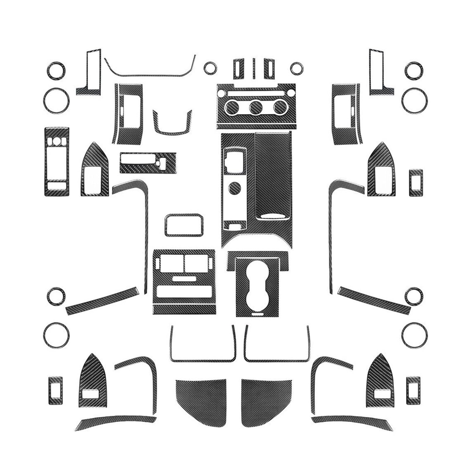 Innenzubehör 59-teiliges Carbon-Look-Auto-Innenverkleidungs-Trim-Kit-Aufkleber Für Rover Sport 2014–2017 von HUANTY