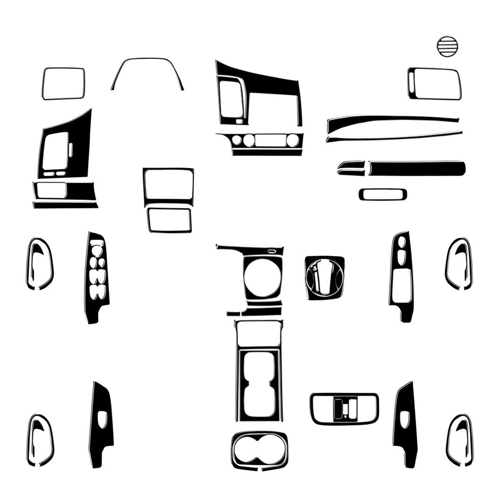 Innenzubehör ABS-Innenverkleidungsset Mit Schwarzen Aufklebern Für Civic 8. Generation 2006 2007 2008 2009 2010 2011 von HUANTY
