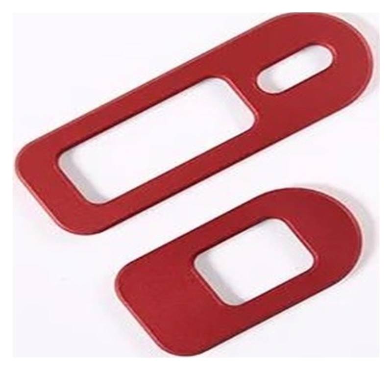 Innenzubehör Aluminiumlegierung Silber/Rot Autositz Memory Button Rahmen Aufkleber Auto Innenzubehör Für H2 2003-2007(Rot) von HUANTY