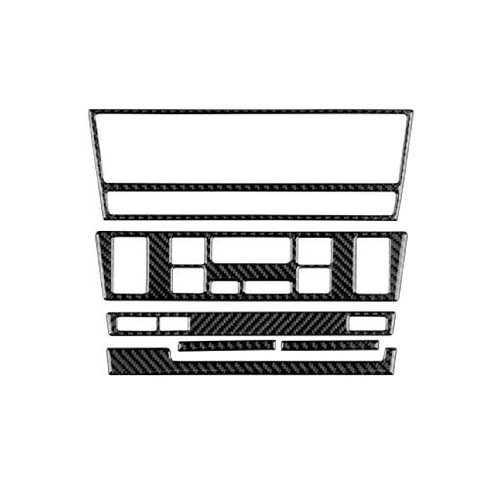 Innenzubehör Auto-Klimaanlage, AC, CD-Panel, Sitzheizung, Innenverkleidung, Dekor, Carbon-Look, Aufkleber Für 5er-Serie M5 E39 1998–2003(Schwarz,LHD) von HUANTY