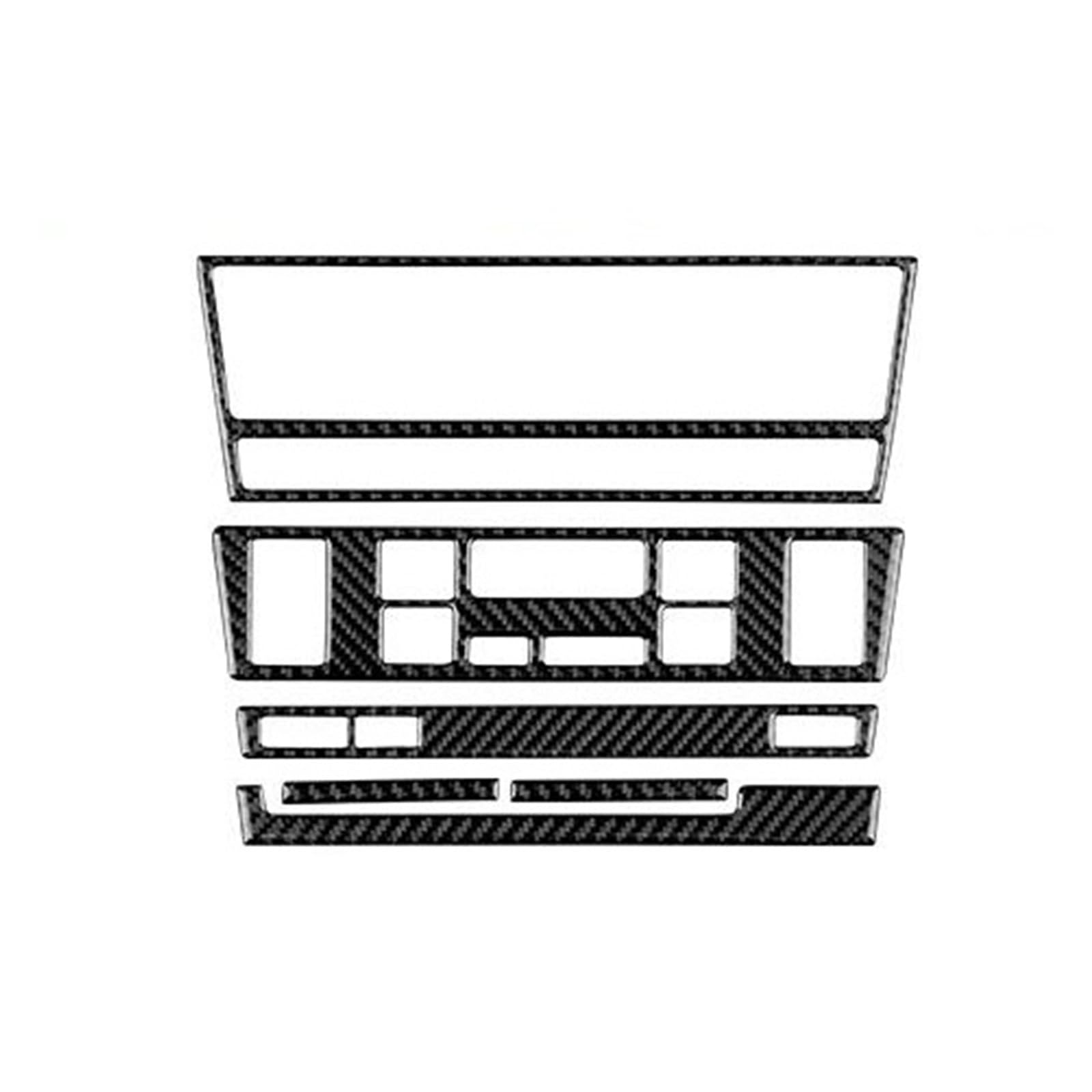 Innenzubehör Auto-Klimaanlage, AC, CD-Panel, Sitzheizung, Innenverkleidung, Dekor, Carbon-Look, Aufkleber Für 5er-Serie M5 E39 1998–2003(Schwarz,RHD) von HUANTY